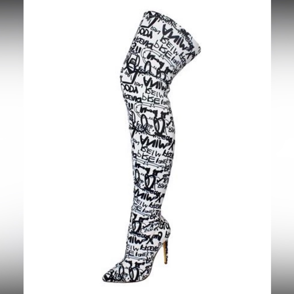 Thigh high stretch stiletto